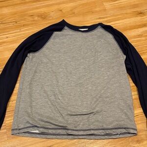 Gray and Navy Long Sleeve Shirt